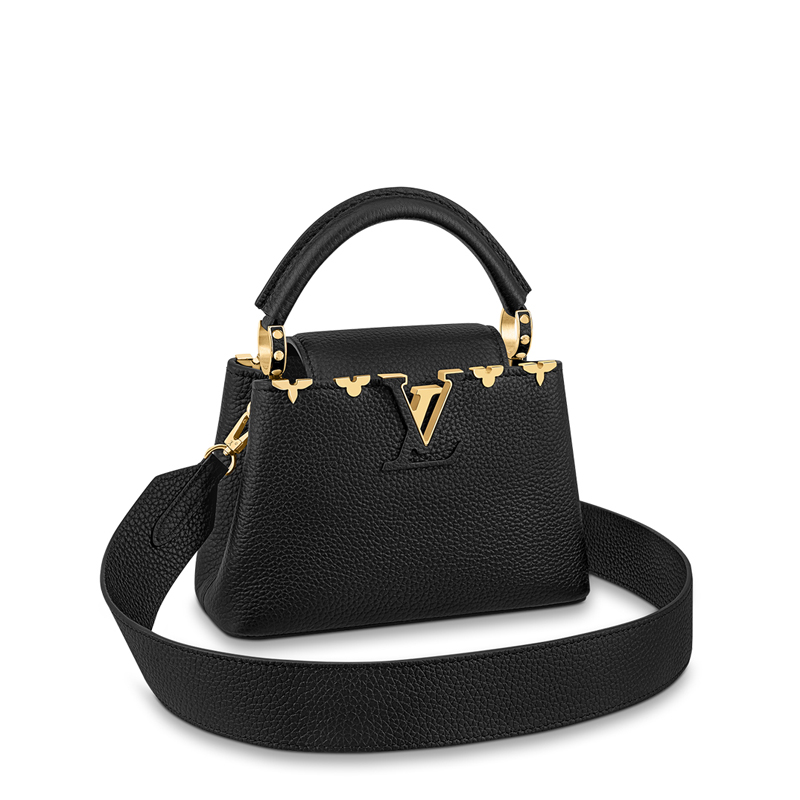 Louis Vuitton CAPUCINES MINI Taurillon Leather Bag M56669 Black